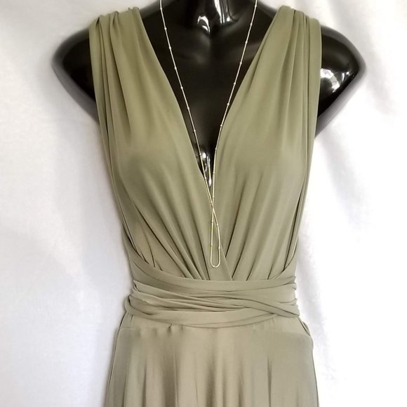 Olive Green Infinity Formal Dress - Picture 1 of 7